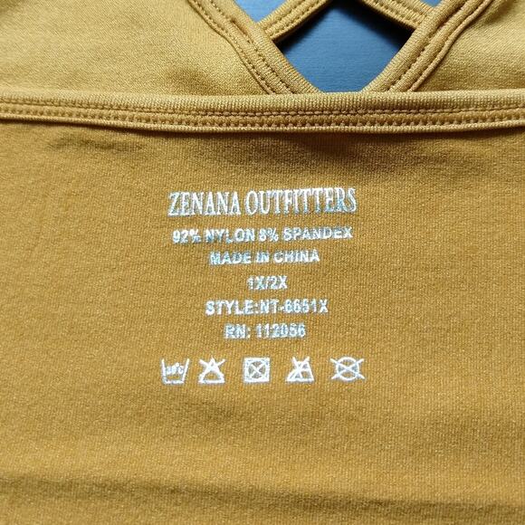 1X/2X Zenana Desert Mustard Triple Criss-Cross Cami adjustable straps plus sized - Picture 12 of 13